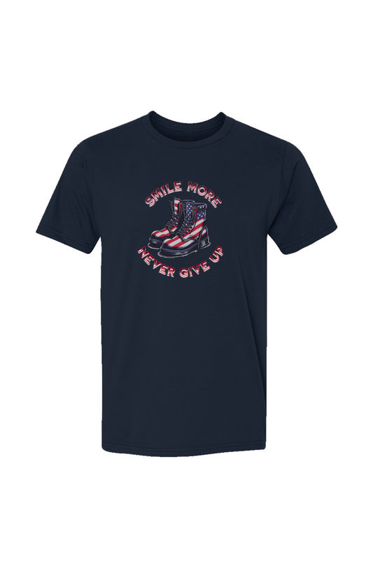 USA-Made Ringspun Unisex T-Shirt smile more never give up