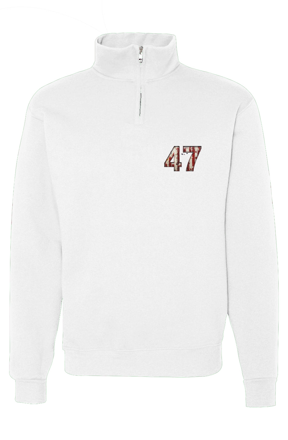 Cadet Collar Quarter-Zip Sweatshirt Number 47 USA