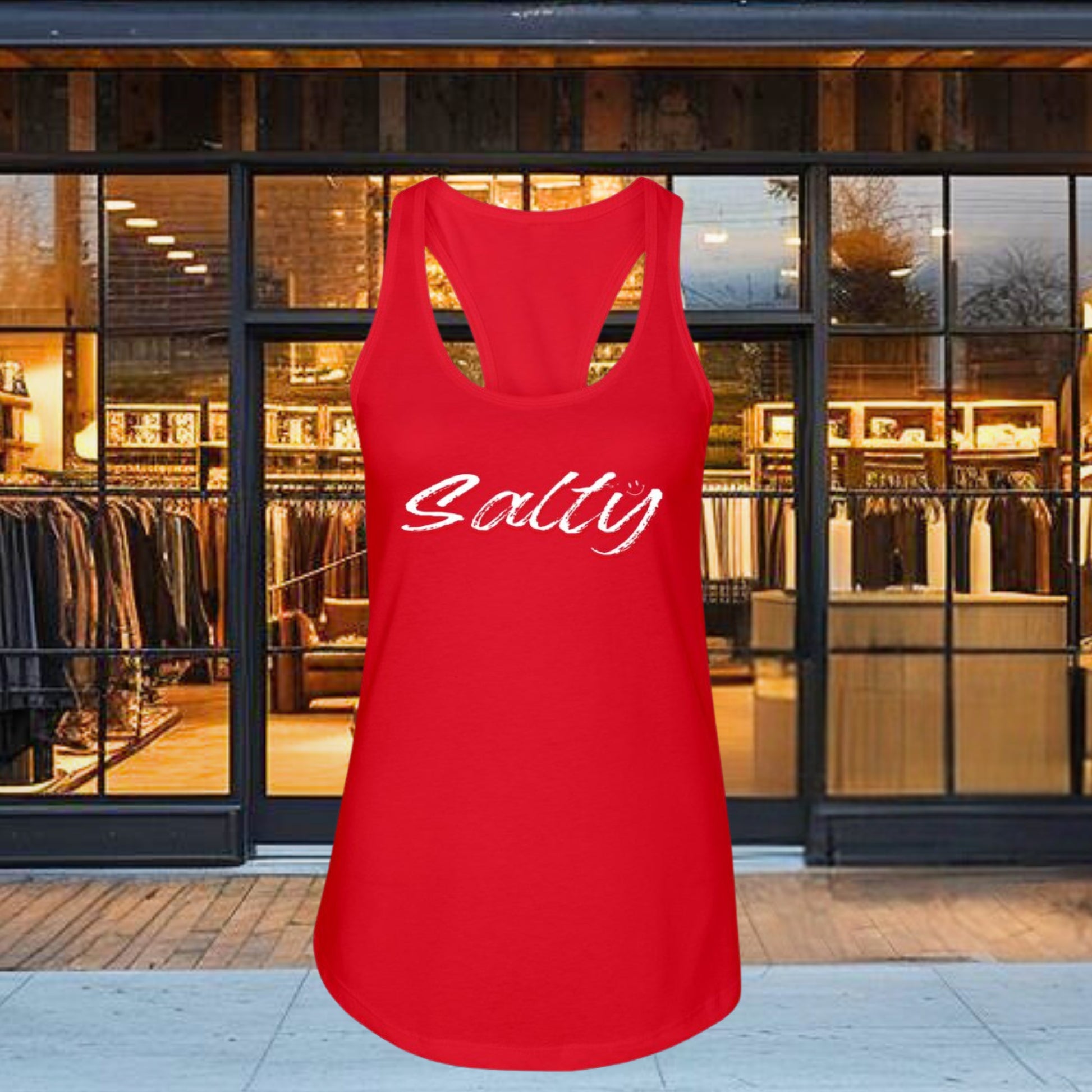 "Salty" Racerback Tank is designed for those who crave adventure and live life to the fullest. 