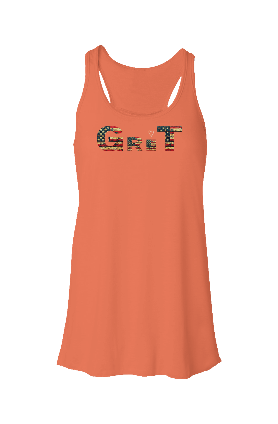 Ladies Flowy Racerback; USA GRIT