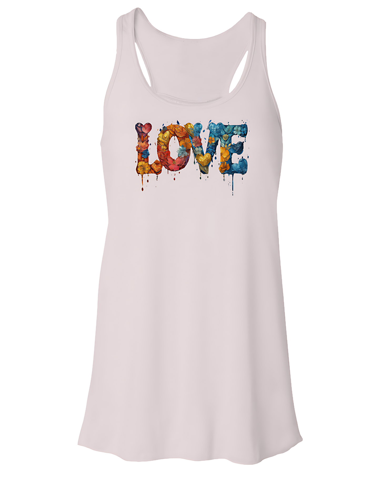 Flowy Racerback Tank:floral-laden heart