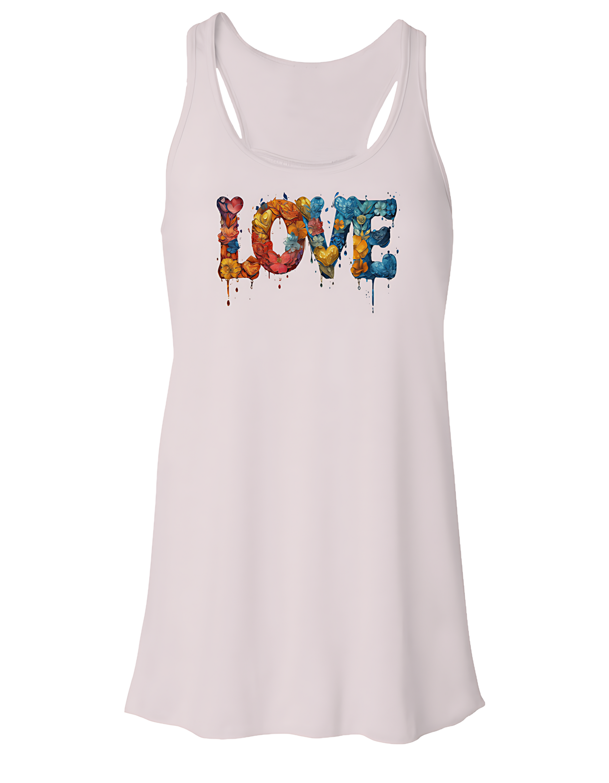 Flowy Racerback Tank:floral-laden heart