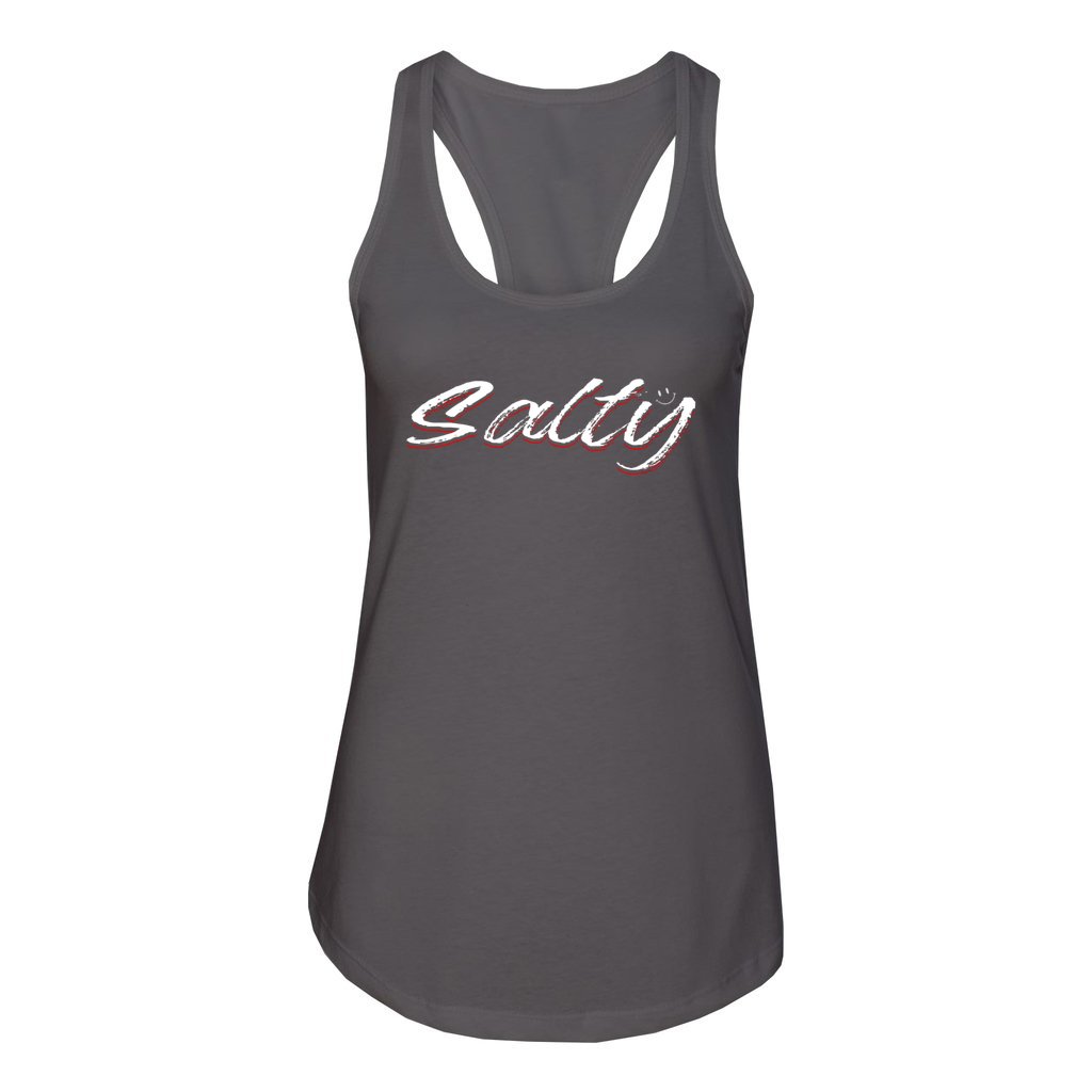 "Salty" Racerback Tank is designed for those who crave adventure and live life to the fullest. Whether you're hitting the beach, exploring new trails, or simply enjoying a sunny day out, this tank top has you covered. Its bold design speaks to the fearless spirit within you, encouraging you to take on new challenges with confidence and flair.&nbsp; &nbsp; - Comprised of 60% combed, ring-spun cotton and 40% polyester, offering a subtle luxurious feel and pleasant touch