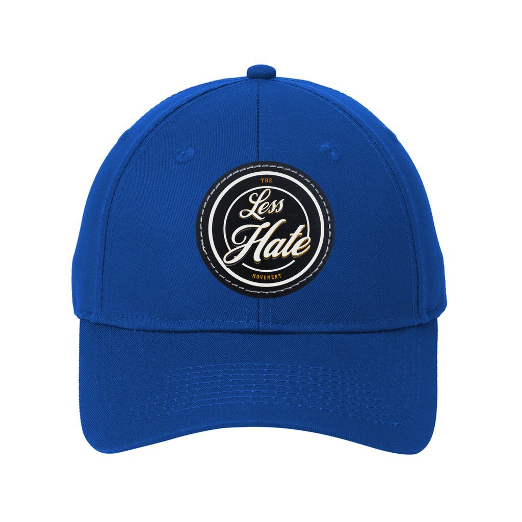 Cap Six Panel Twill Hat with Round Leather Patch :Less Hate