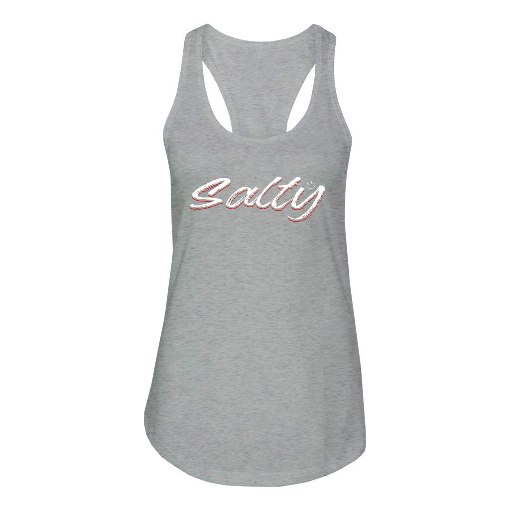 "Salty" Racerback Tank is designed for those who crave adventure and live life to the fullest. Whether you're hitting the beach, exploring new trails, or simply enjoying a sunny day out, this tank top has you covered. Its bold design speaks to the fearless spirit within you, encouraging you to take on new challenges with confidence and flair.&nbsp; &nbsp; - Comprised of 60% combed, ring-spun cotton and 40% polyester, offering a subtle luxurious feel and pleasant touch